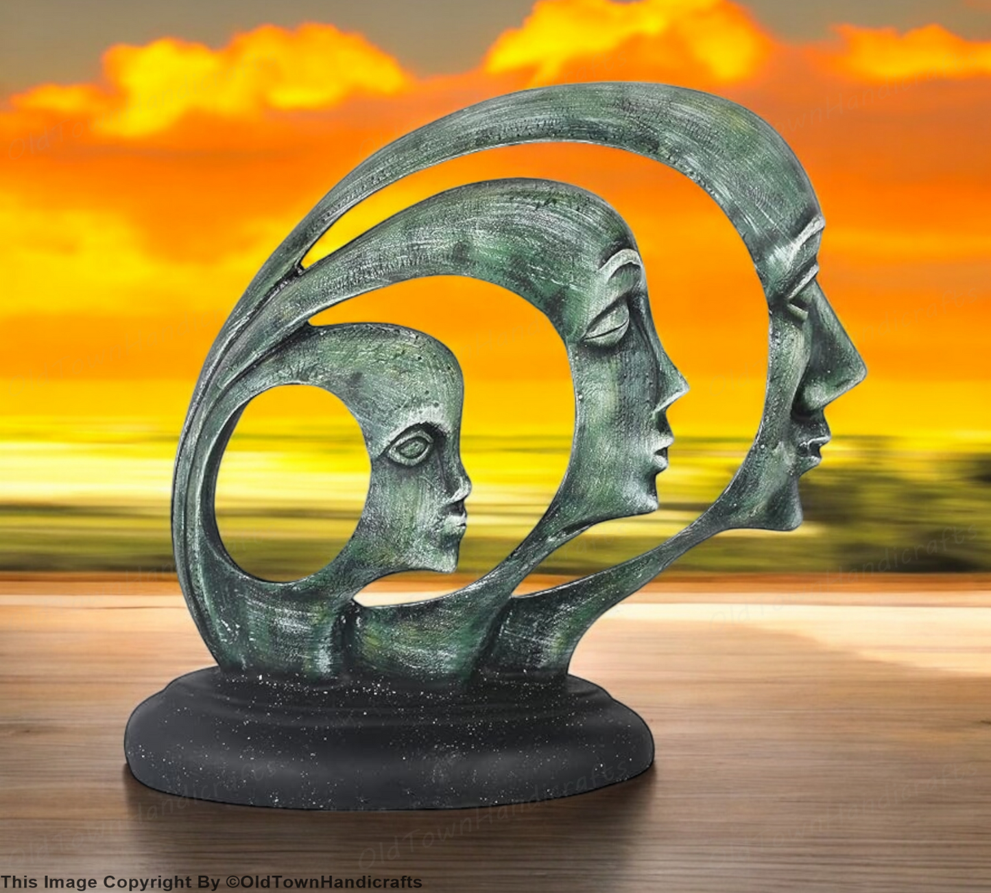 Handcrafted Lady Face Couple Statue Home Decor Polyresin Showpiece 30cm Gift