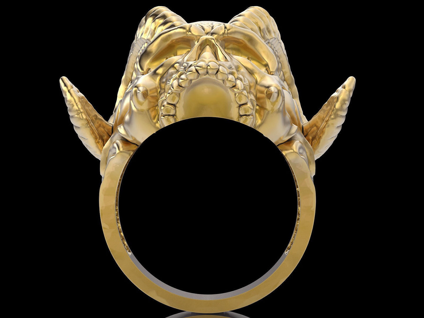 Brass Horn Tribal Gothic Biker Ring Skull Design US5~ 15 Retro Skull Men Ring