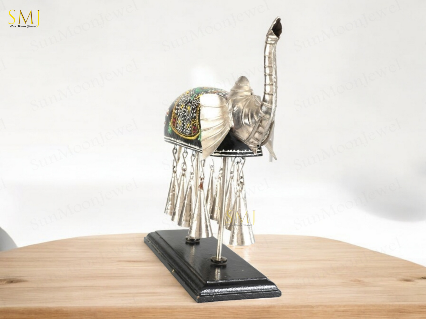 Wooden Ghanti Elephant Handcrafted Home Decor Engraved Gift & Ornament Elephant