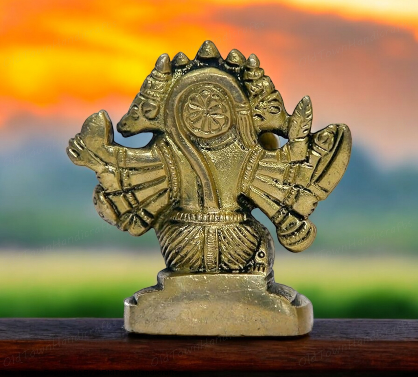 Brass Panchmukhi Hanuman Statue Hanuman Handcrafted for Home Office Decor Gift