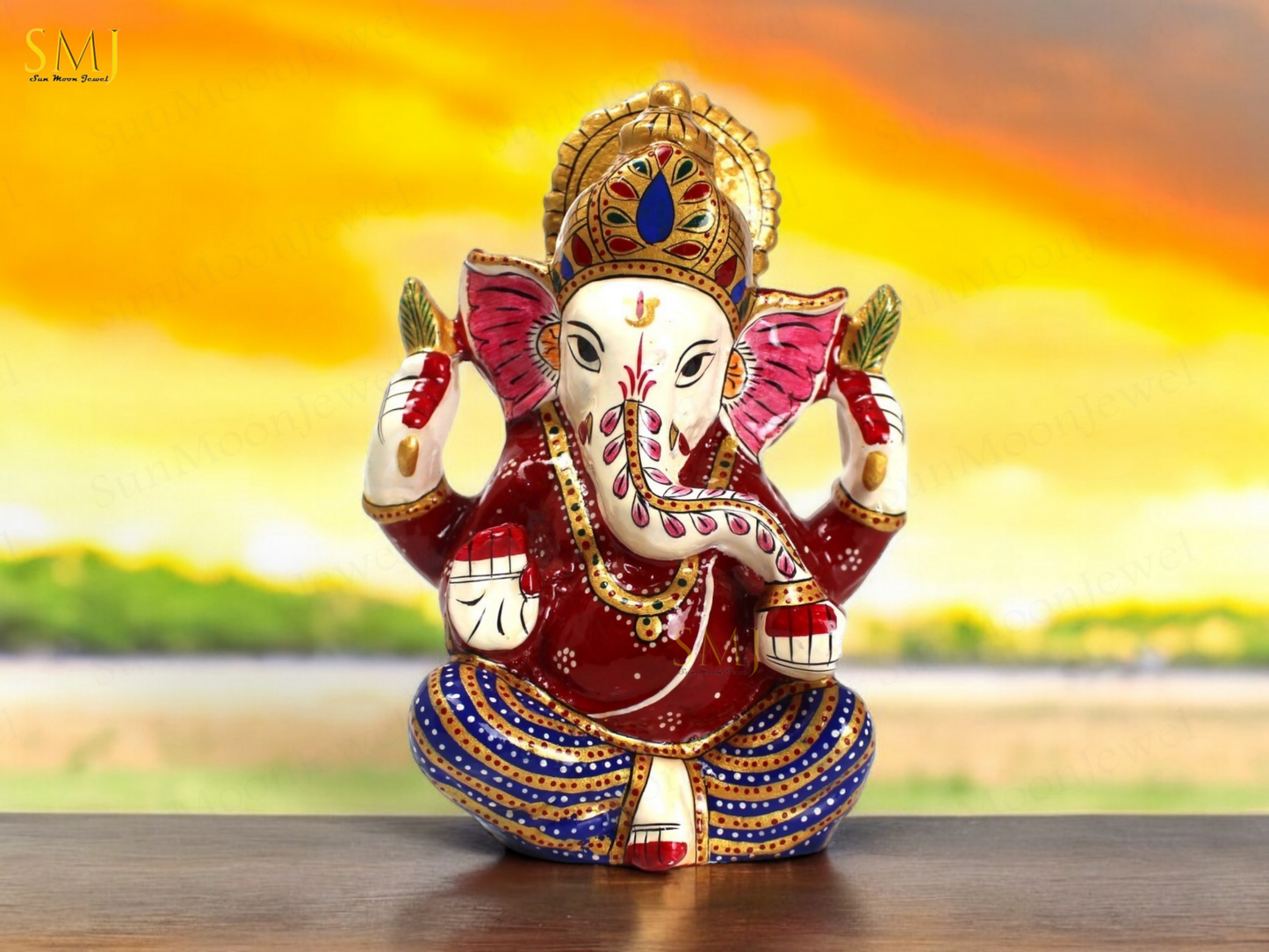 Pagdi Ganesha Statue Pagdi Ganesh Handpainted Ganesha for Home, Office & Gifts