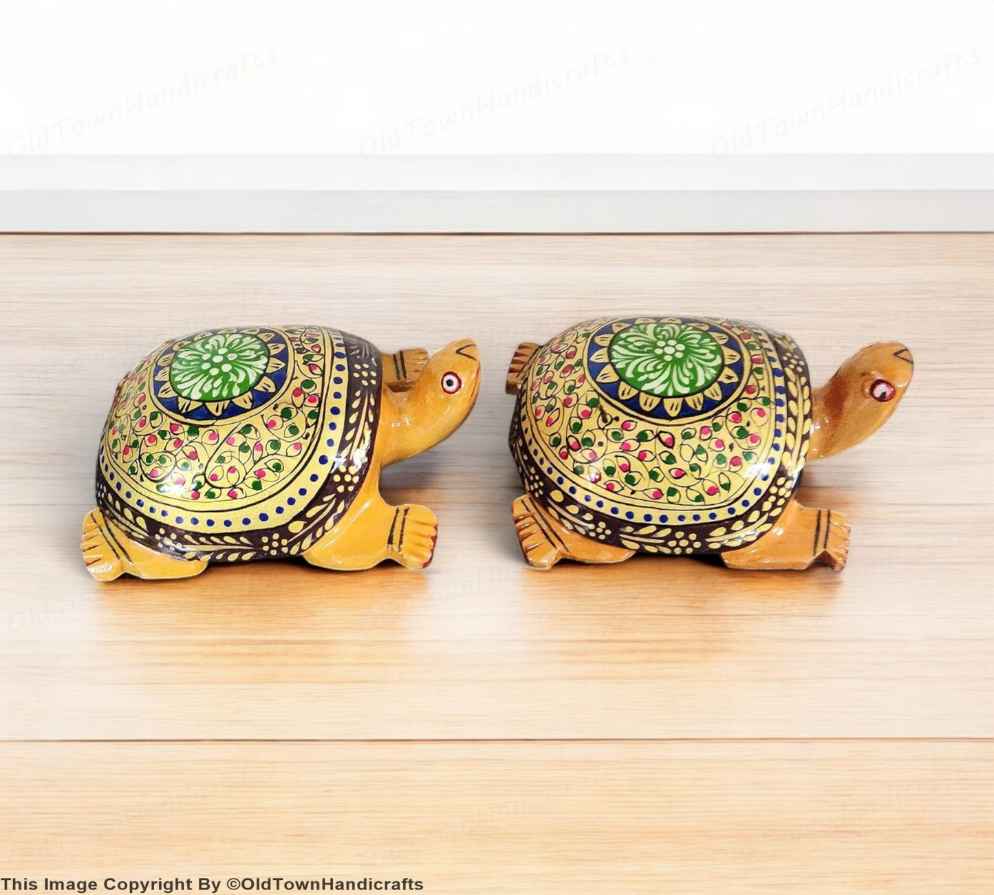 Wooden Tortoise Statue Feng Shui Vastu Handcrafted Decor Gift Rajasthan Hand