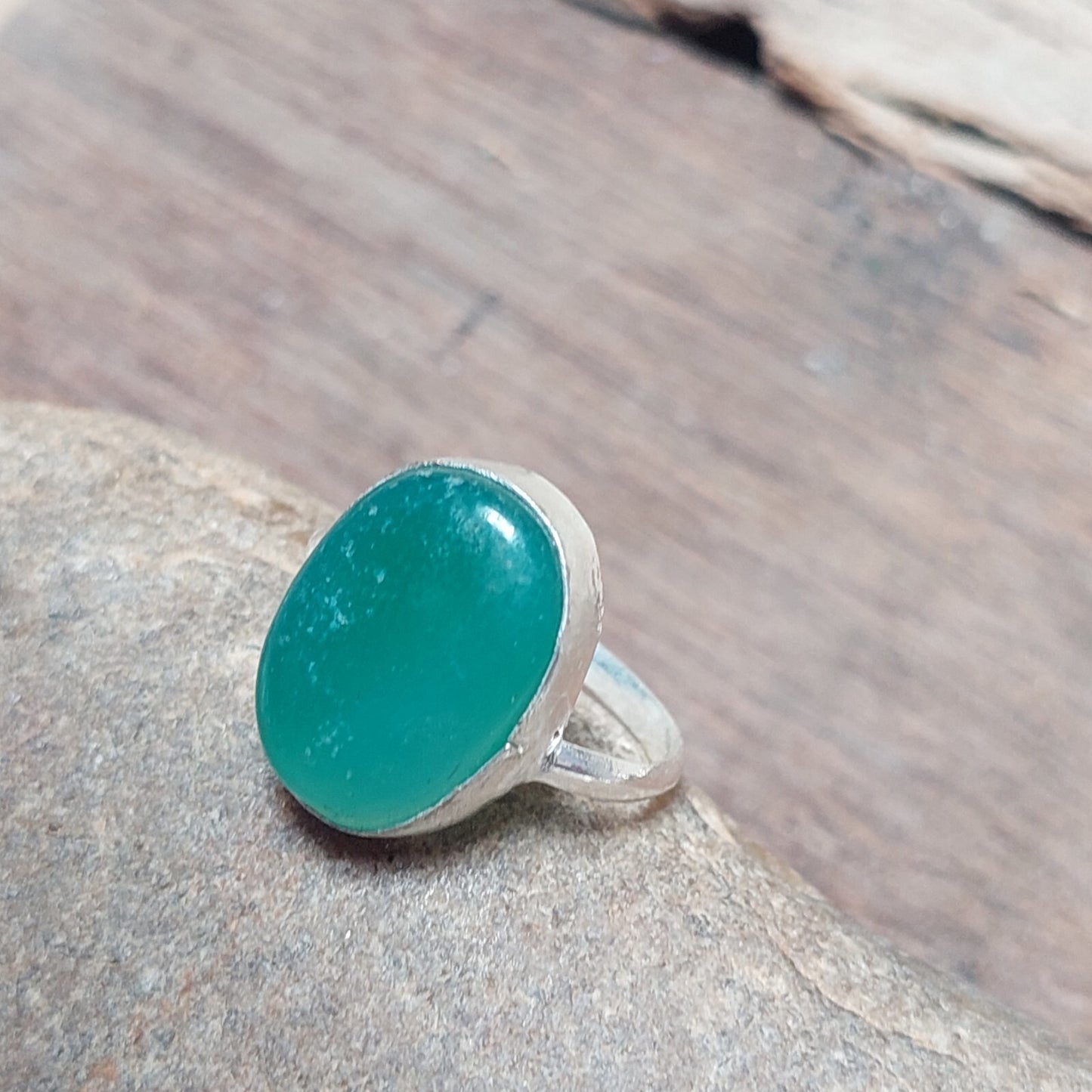Vintage Green Onyx Solitaire Ring,Green Stone Ring,925 Sterling Silver Ring