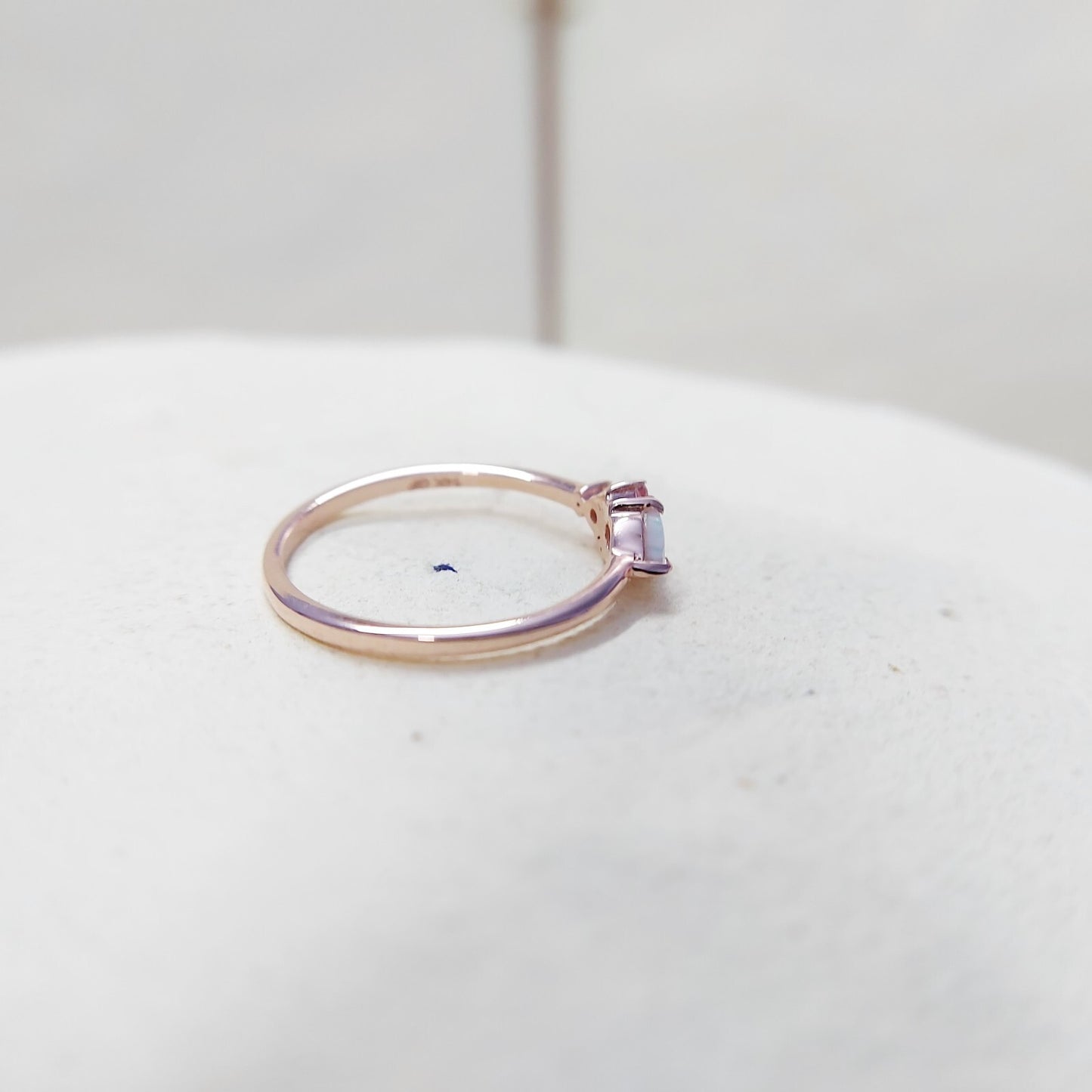 Pear Cut Opal and Pink Tourmaline Ring Gemstone Engagement Silver Ring Us5~ 15