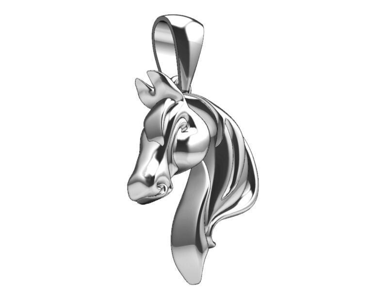 925 Sterling Silver Horse Head Pendant Necklace Animal Lover Gift Horse Pendant