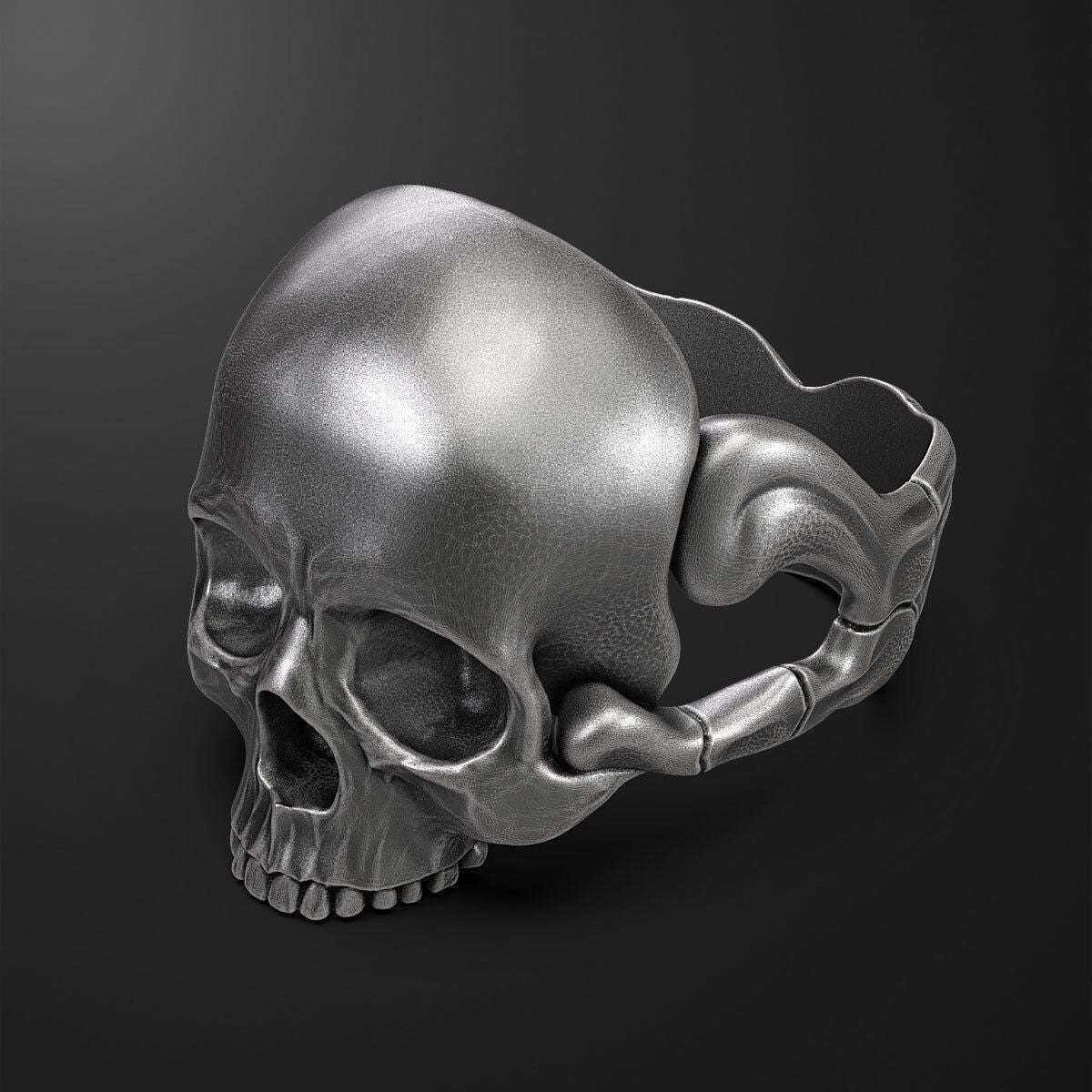 Silver Retro Men Skull Punk Biker Ring Wedding Skull Bone Skeleton Ring Us5~15