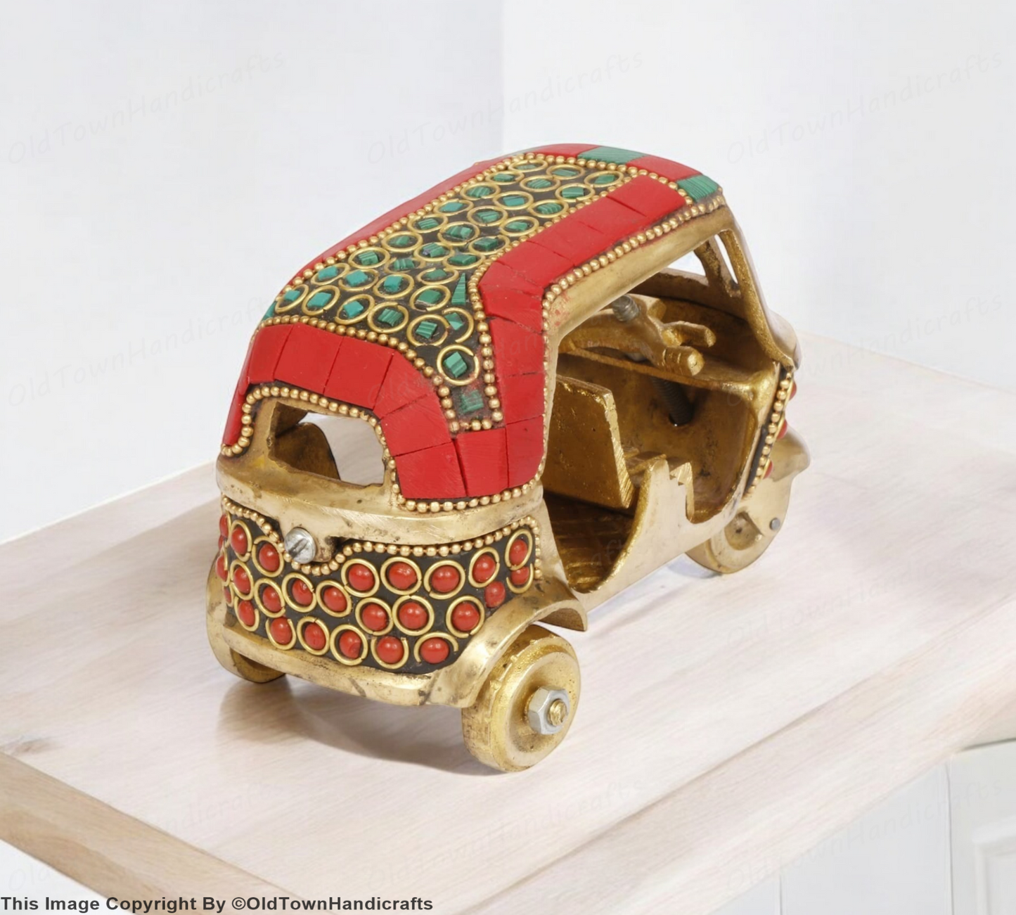 Brass Auto Rickshaw Showpiece Indian Handicraft Home Decor Gift Item