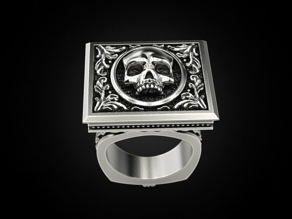 Big Men Gothic Biker Skull Ring 925 Sterling Silver Vintage Style Jewelry US5~15