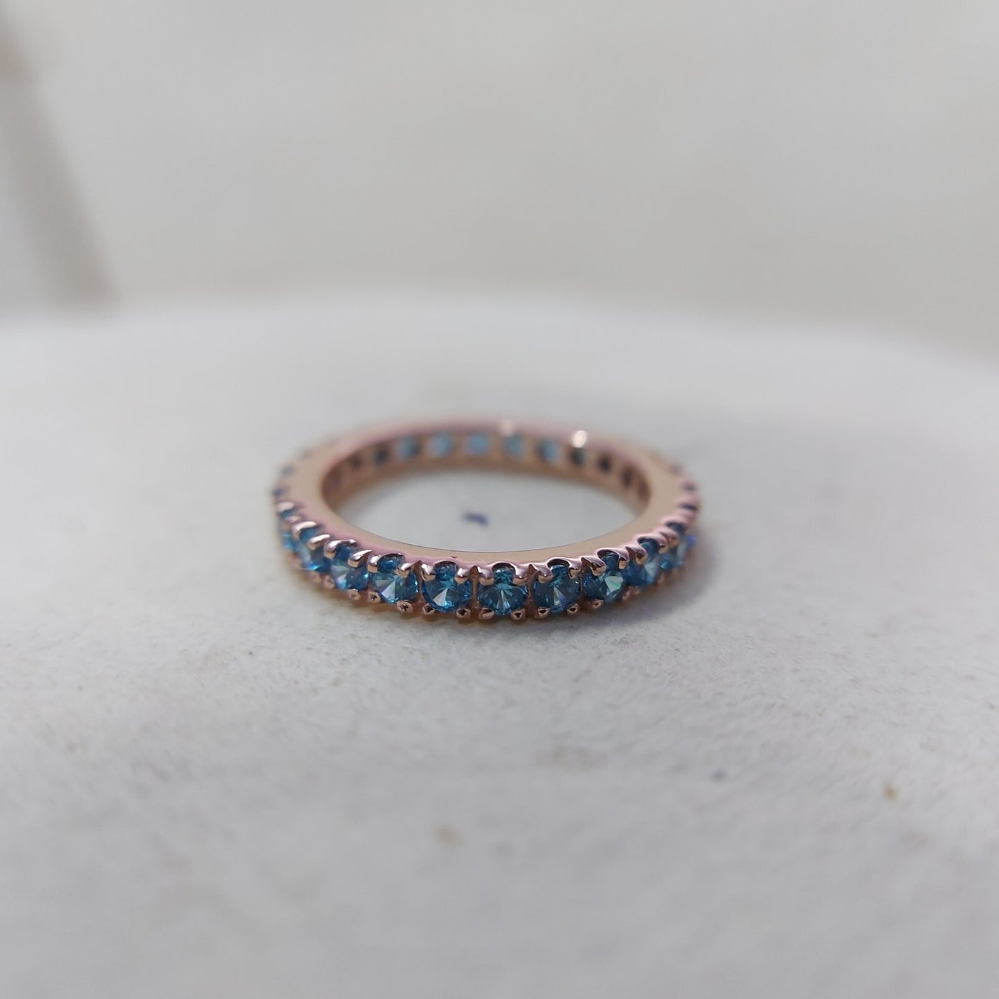 Eternity Topaz Band London Blue Topaz Gemstone Wedding Band Silver Ring Us5~15