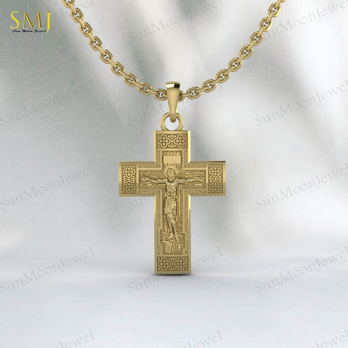 Jesus Ascension Necklace Christian Cross Religious Pendant 925 Silver Christmas