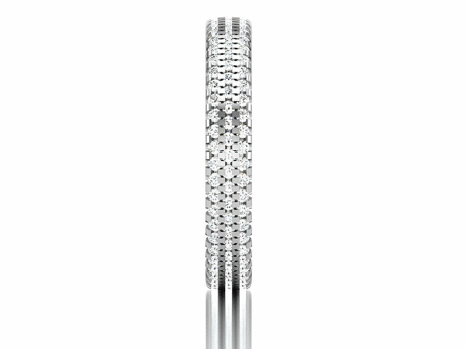 925 Silver CZ Eternity Wedding Band Ring Curved Skinny Style Women Men US5-15