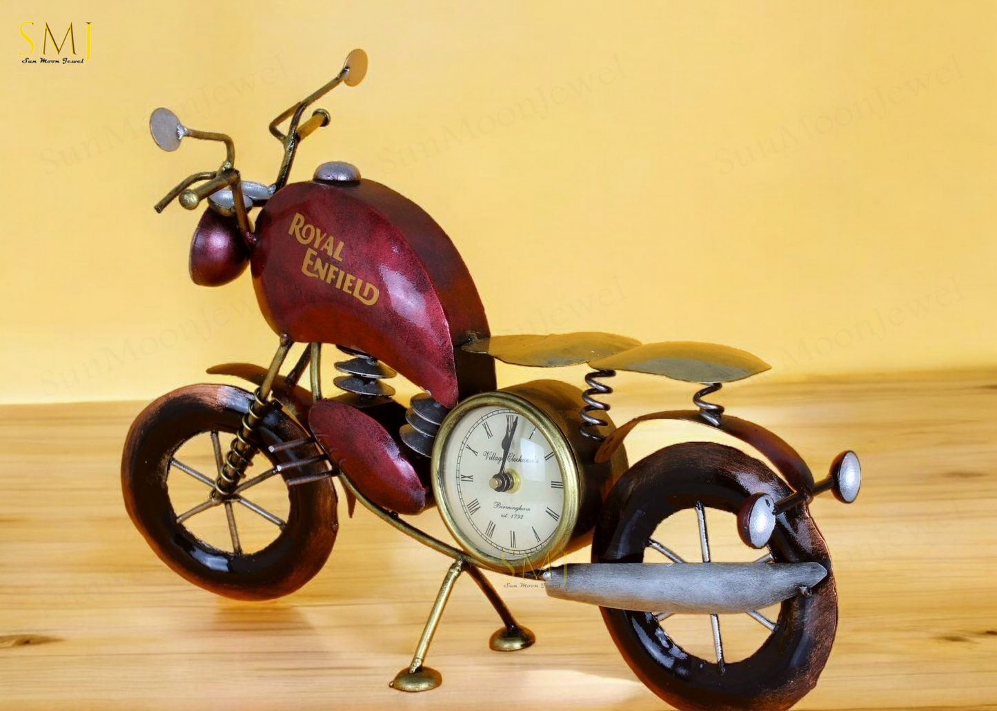 Bike Watch Bike Decor Table Antique Iron Bullet Clock for Home Decorationt Gift