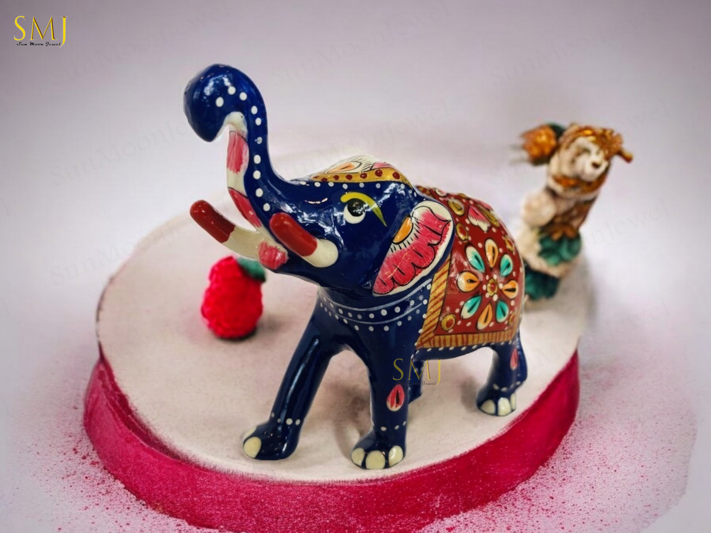 Elephant Hand Painted Enamel Erawat Elephant Statue for Luck Prosperity And Gift