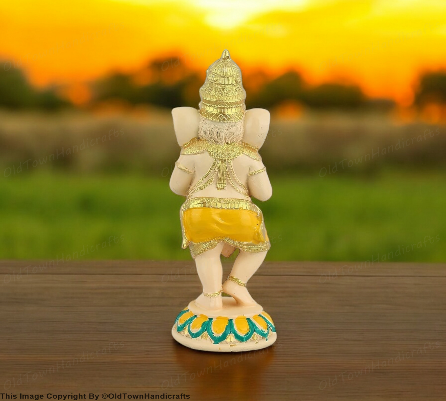 Lord Ganesha Dancing Playing Harmonium Ganesh Figurine Decorative Showpiece