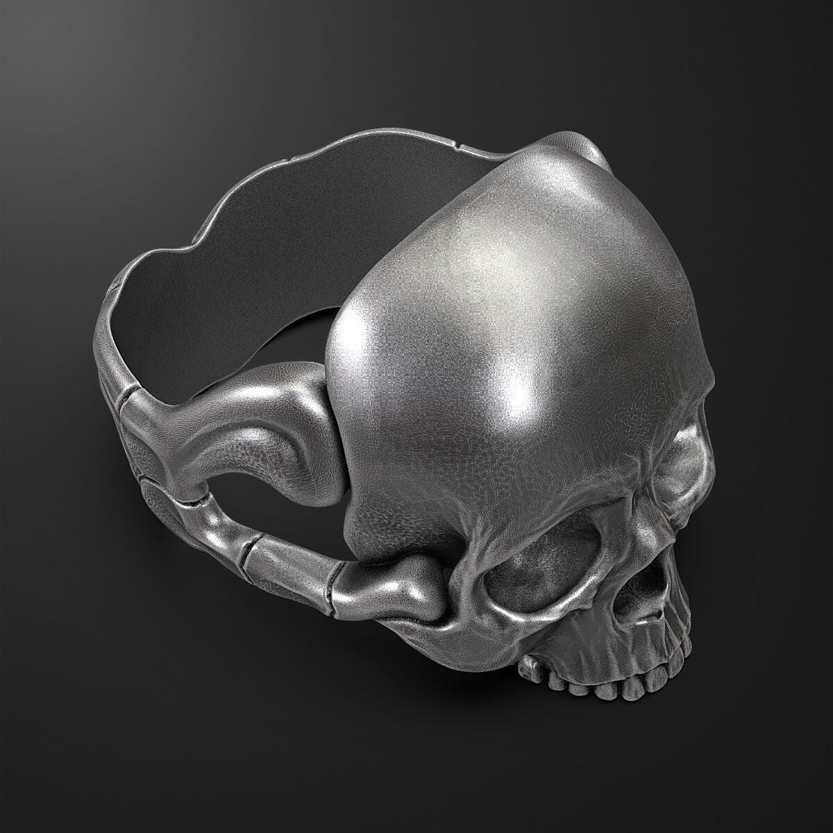 Silver Retro Men Skull Punk Biker Ring Wedding Skull Bone Skeleton Ring Us5~15