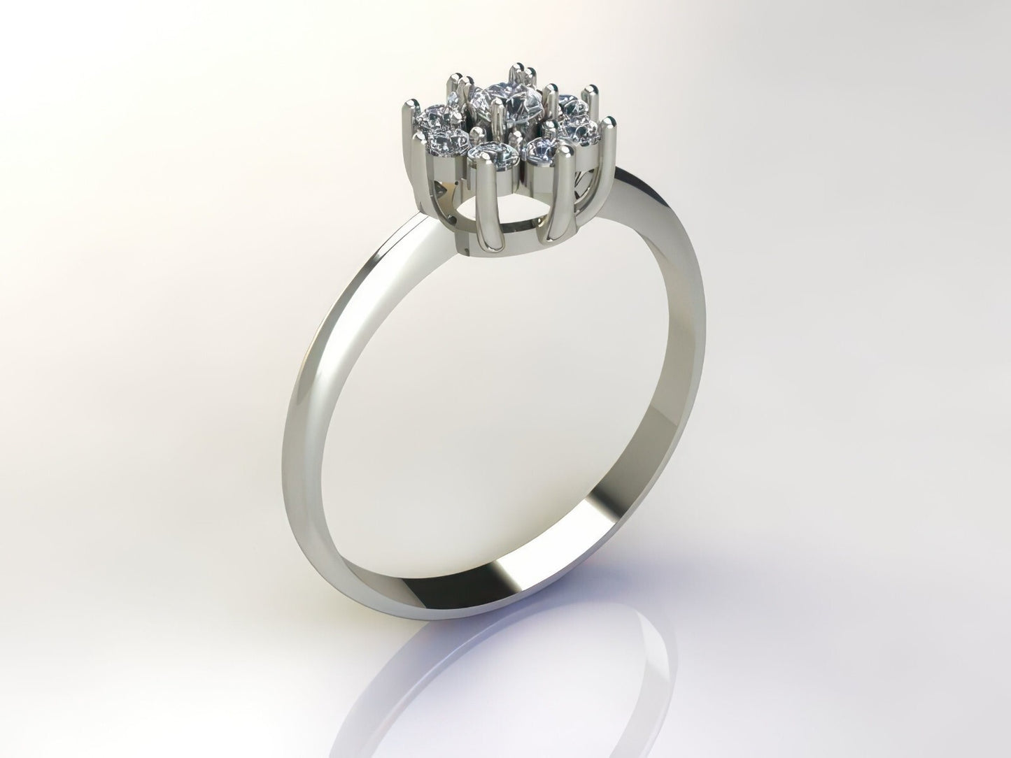 Flower Moissanite Solitaire Round Cut Ring Wedding Anniversary Gift Us5~ 15