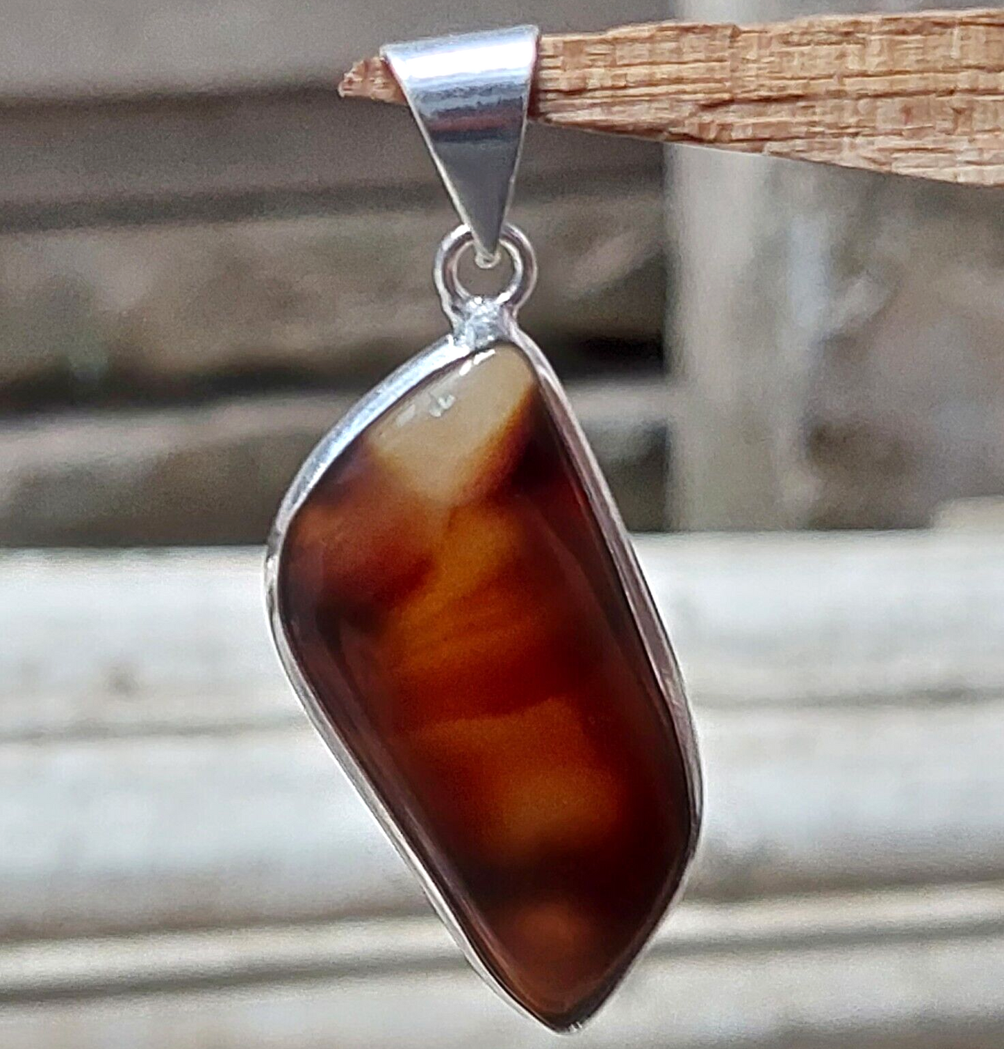 Fancy Brown Agate 925 Sterling Silver Pendant Necklace Unique Anniversary Gifts