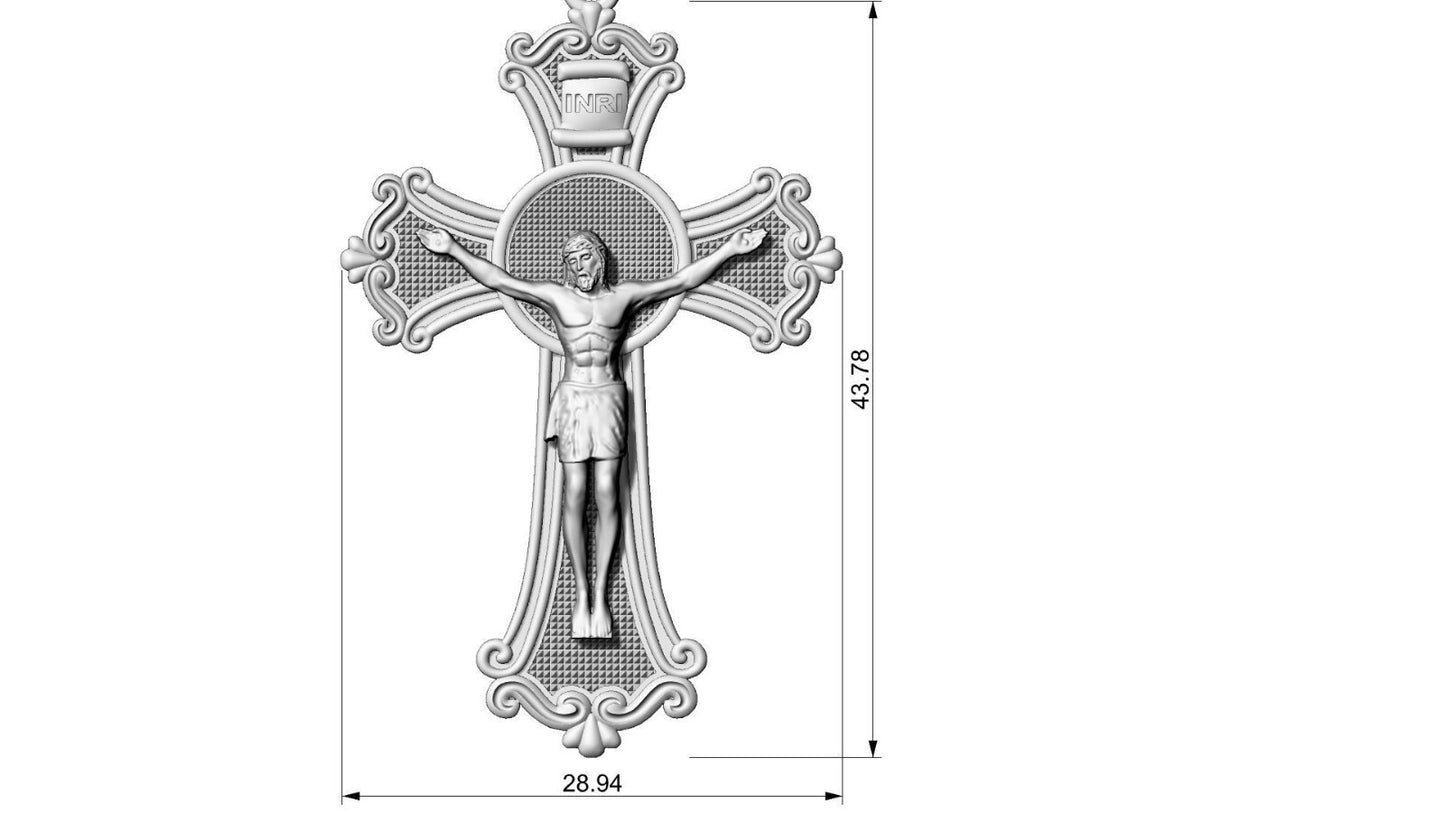 Silver Jesus Cross INRI Pendant Catholic Jesus Christ Necklace Women Jewelry Men