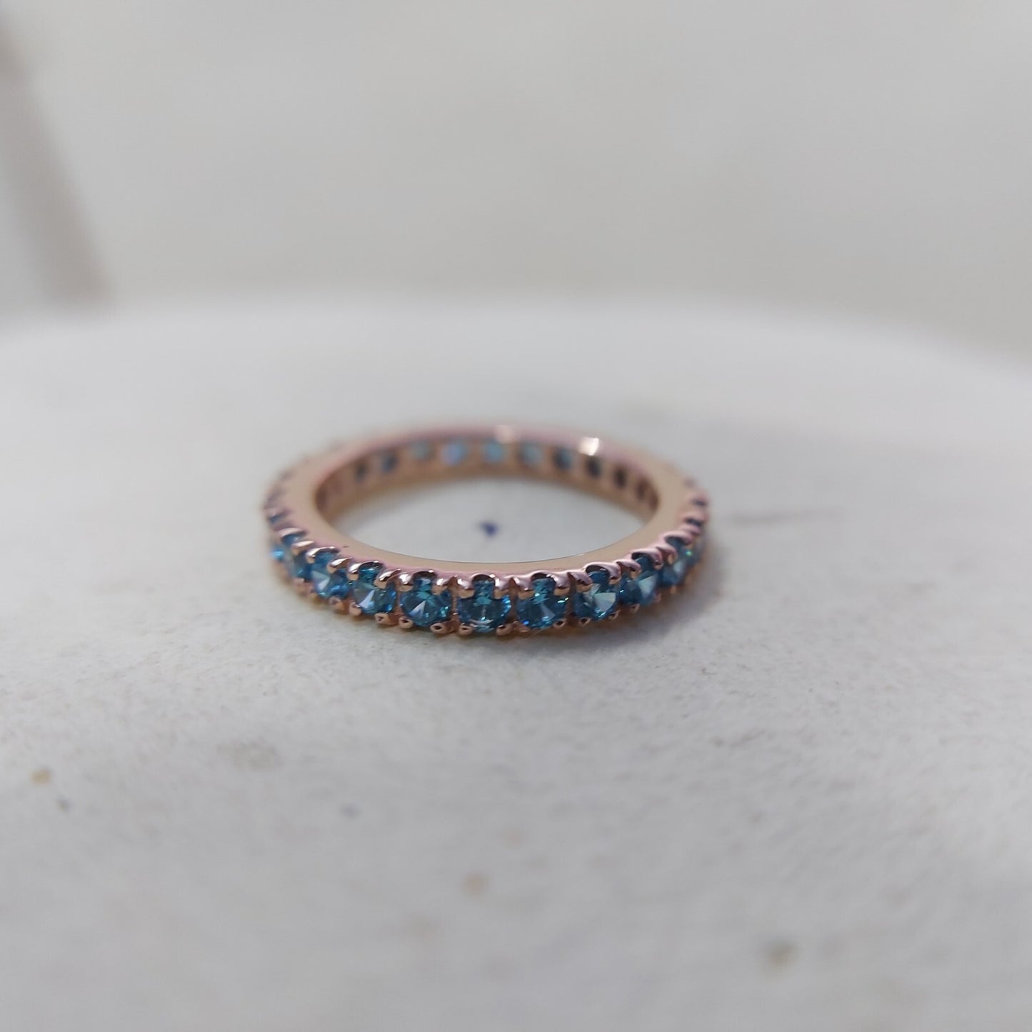 Eternity Topaz Band London Blue Topaz Gemstone Wedding Band Silver Ring Us5~15