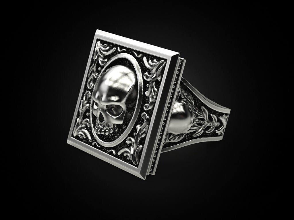Big Men Gothic Biker Skull Ring 925 Sterling Silver Vintage Style Jewelry US5~15