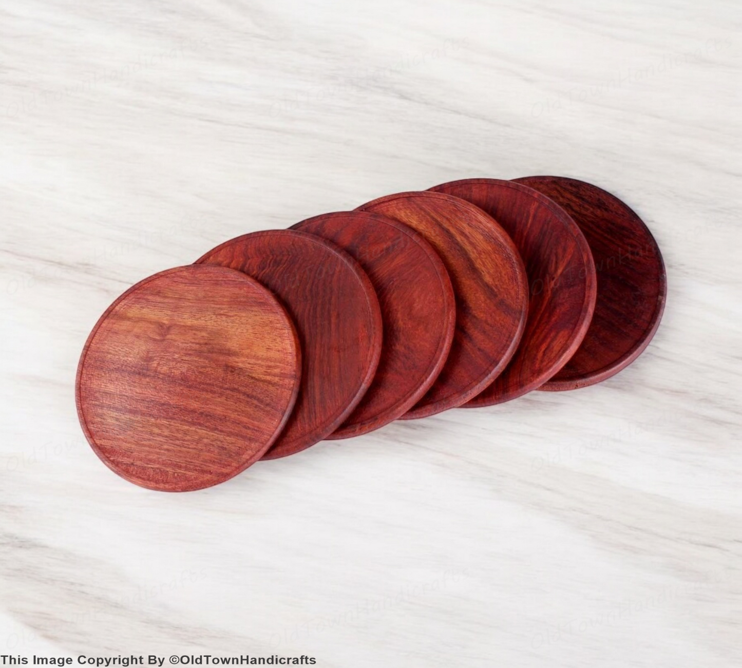 Coaster Handmade Wooden Coaster Set of 6 Lotus Design for Coffee Tea and Milk