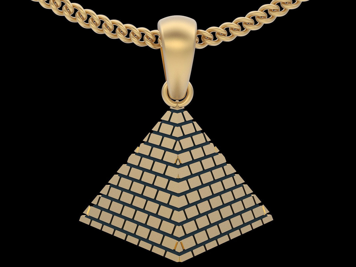Vintage Egyptian Pyramid Brass Pendant Pyramid Necklace Charm History Inspired