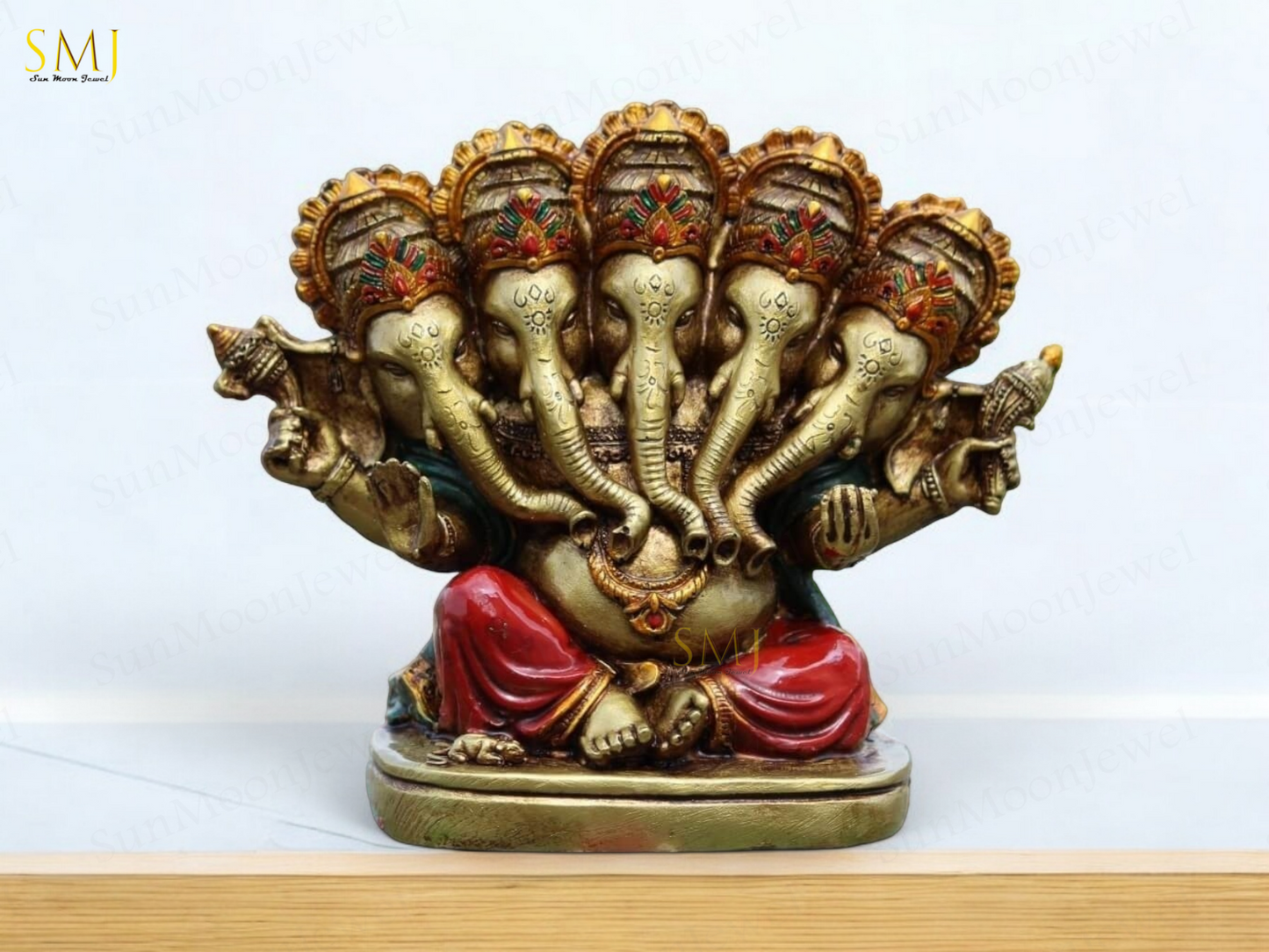 Panchmukhi Ganesha Statue Ganesha Five Faced Hindu Decor Elephant God Home Decor
