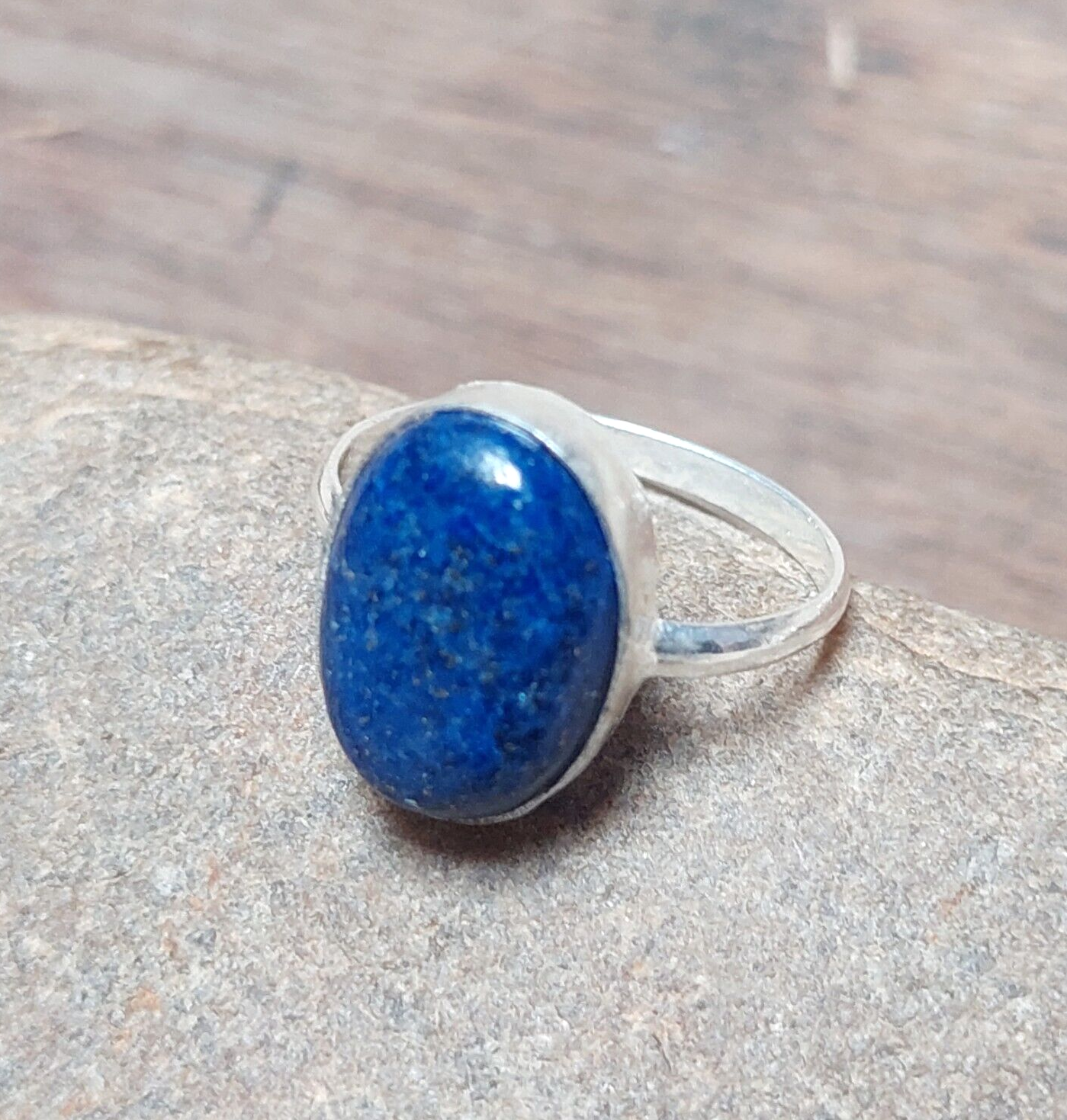 925 Silver Natural Blue Lazuli Lapis Ring Gemstone Handmade Unisex Ring