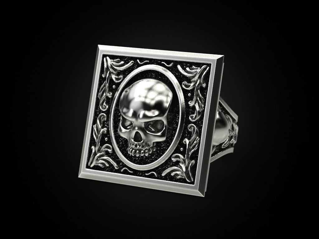 Big Men Gothic Biker Skull Ring 925 Sterling Silver Vintage Style Jewelry US5~15
