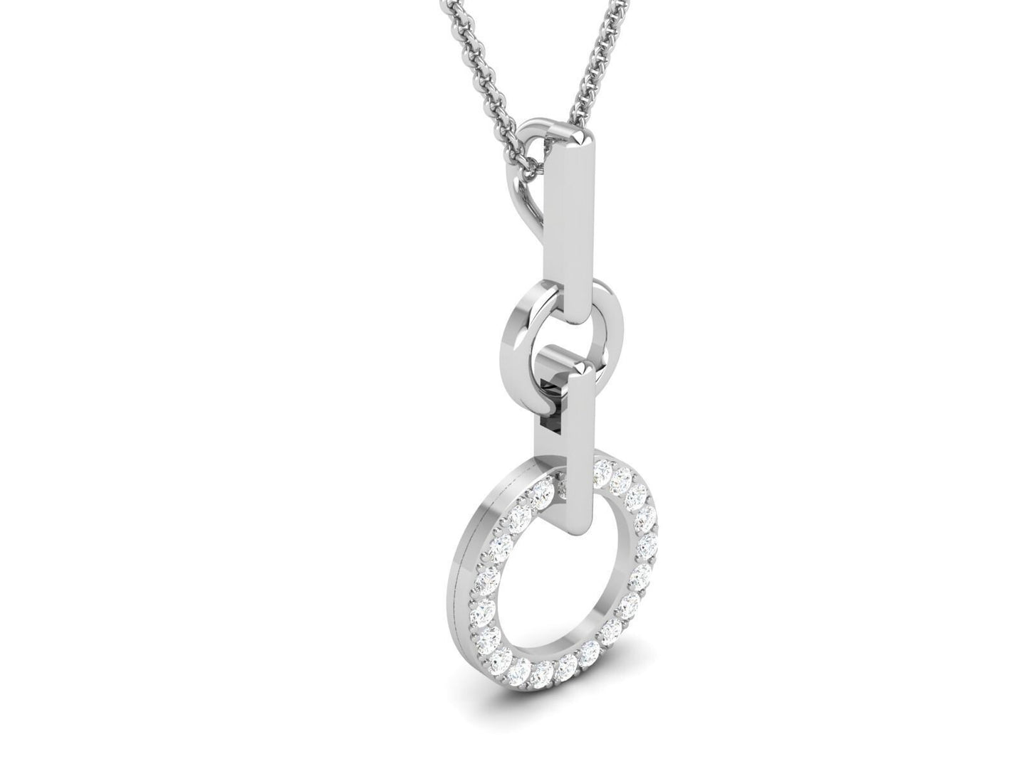 925 Sterling Silver Moissanite Circle Halo Pendant Necklace Round Cut Jewelry