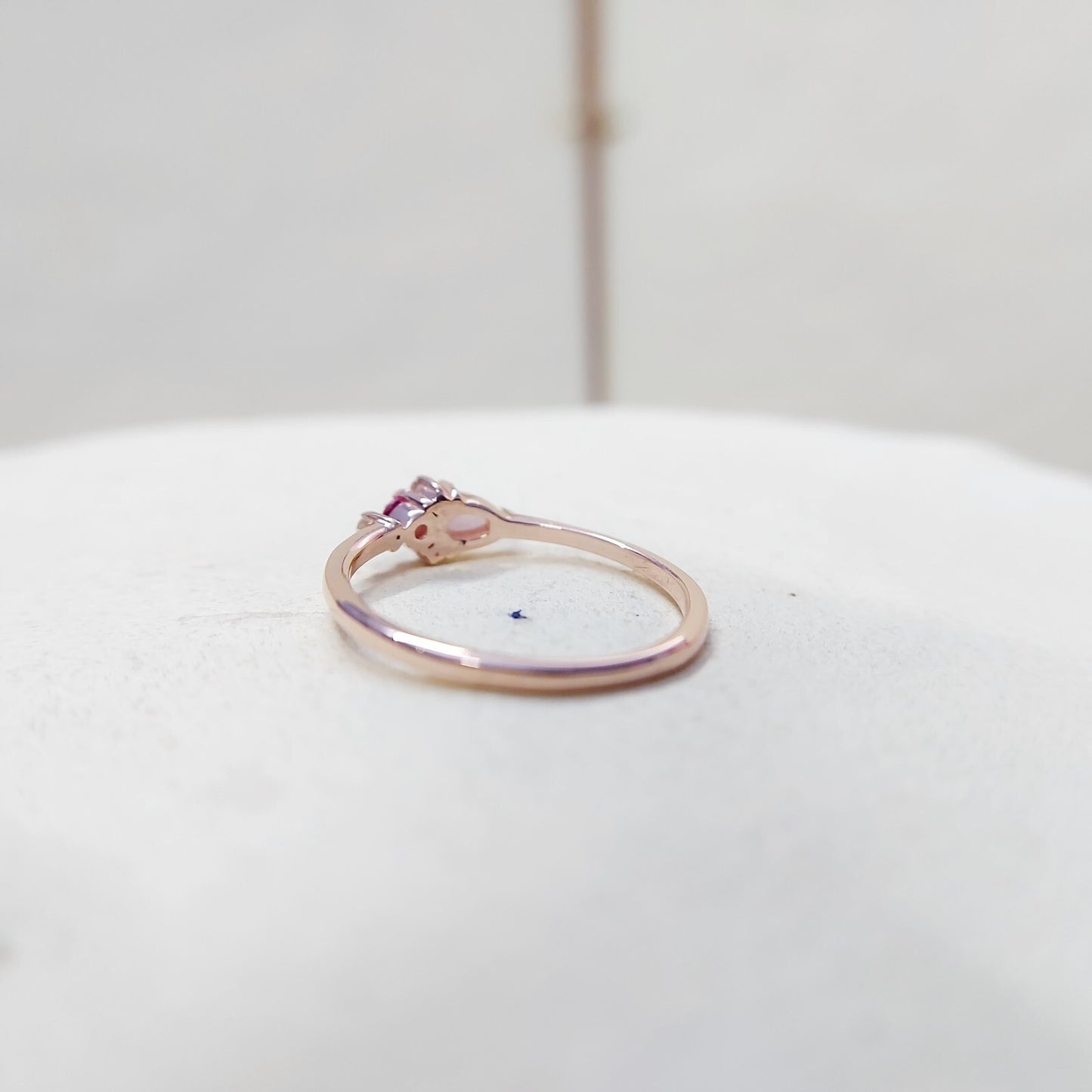 Pear Cut Opal and Pink Tourmaline Ring Gemstone Engagement Silver Ring Us5~ 15