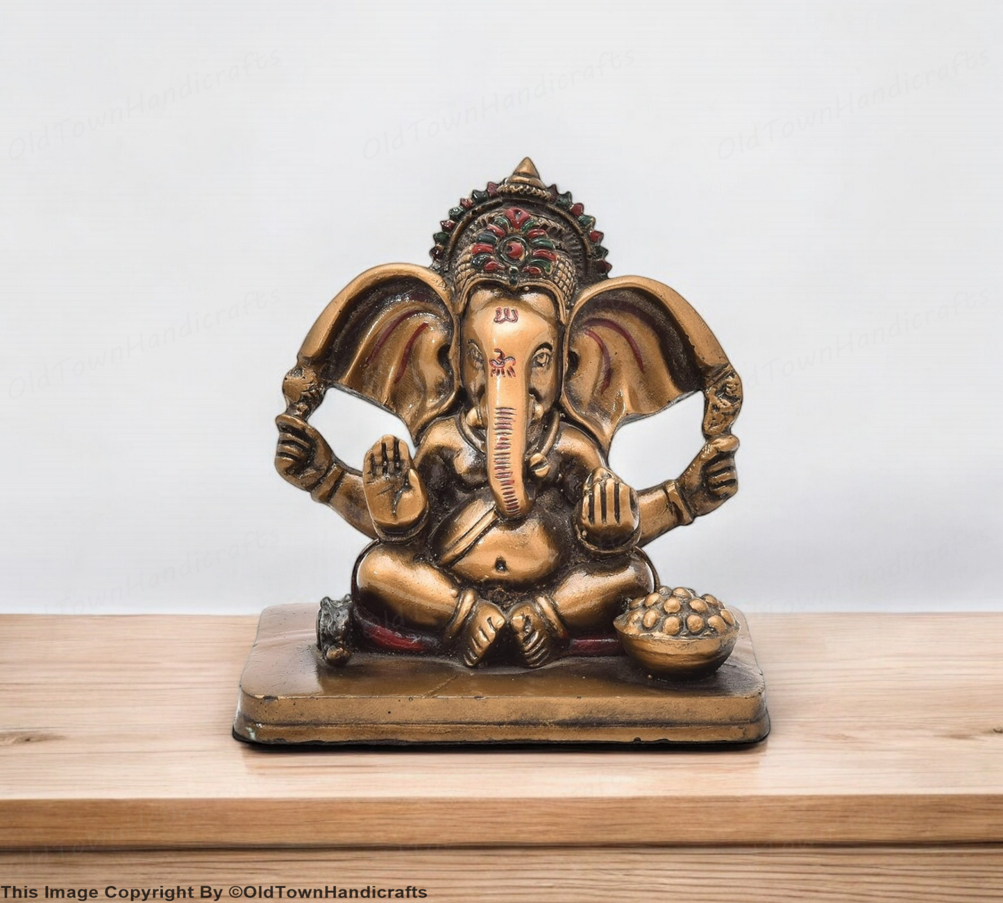 Handcrafted Ganesh Ji Murti 5x4 Inch Polyresin Idol for Home & Car Dashboard