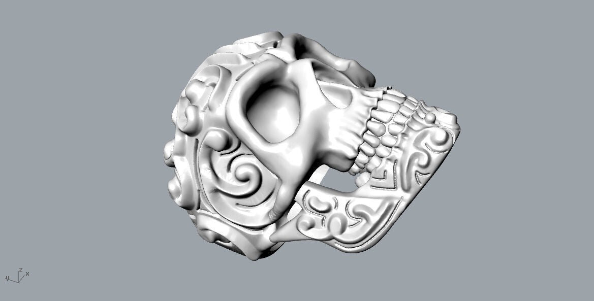 925 Sterling Silver Biker Skull Ring Gothic Rider US5-15 Fashion Jewelry For Men