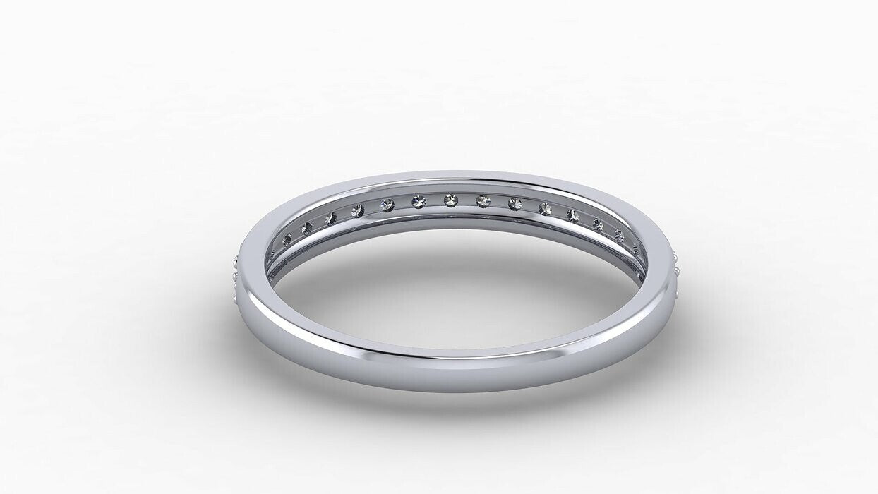 925 Silver CZ Round Cut Eternity Wedding Band Ring Women Wedding US5-15 Gift