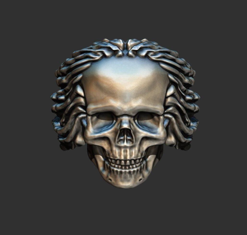Silver Skull Biker Ring Bold Design US5~15 New Fashion Skull Wedding Ring Men
