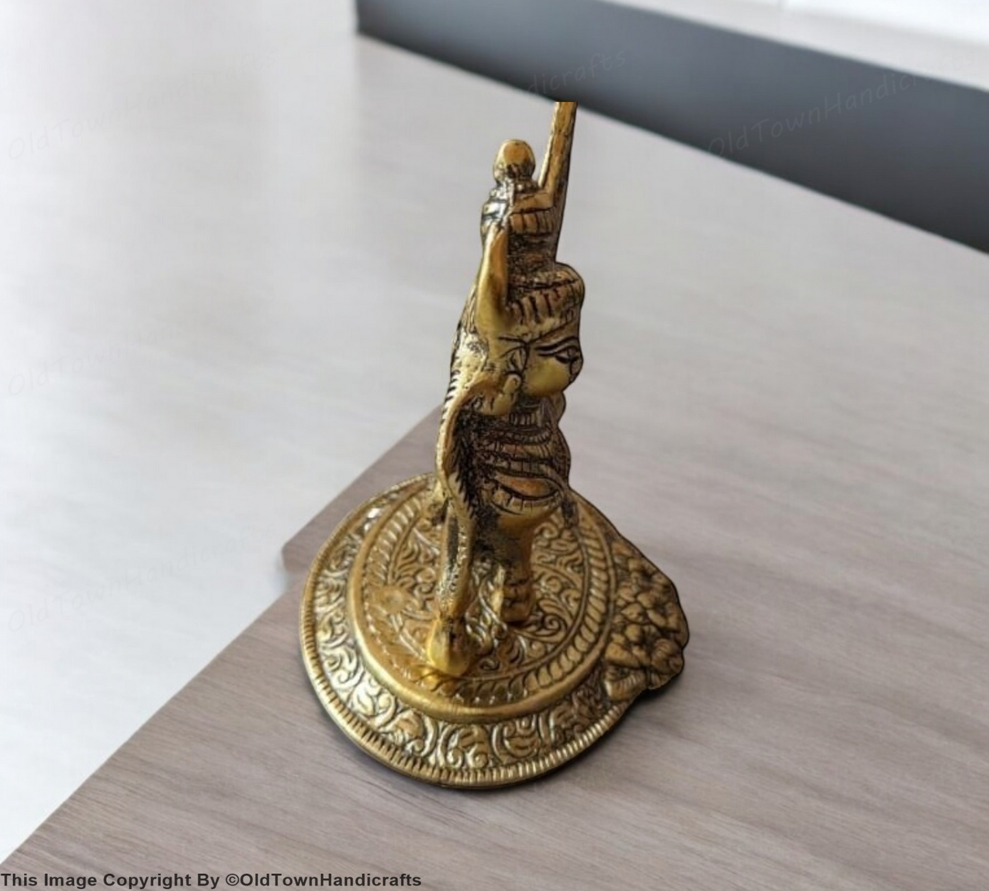 Handcrafted Brass Kamdhenu Cow Idol Gold Decorative Showpiece for Home Decor