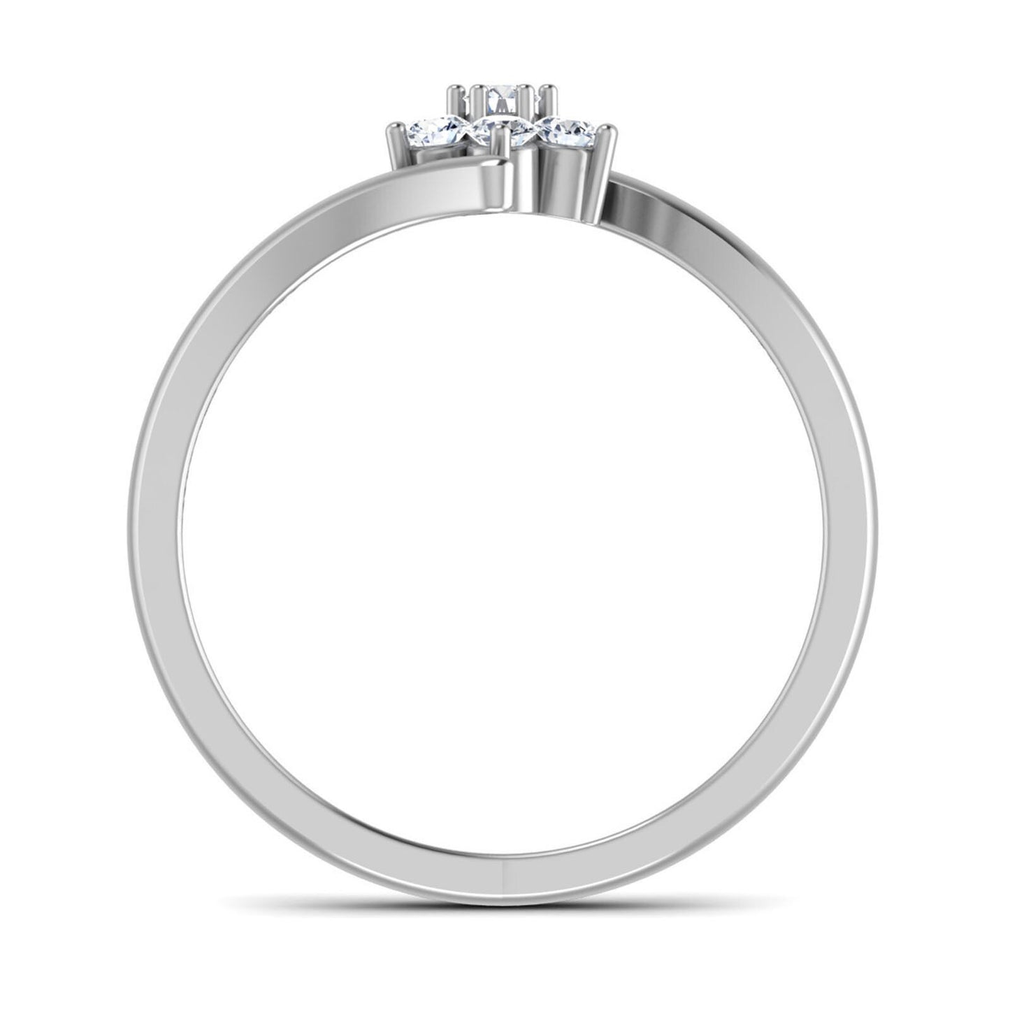Bypass Moissanite Silver Engagement Wedding Ring Diamond Ring For Women US5~15