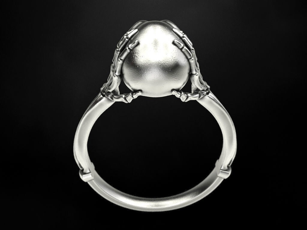 925 Silver Skull Bone Ring Gothic Biker Style Jewelry For Men Women Gift US5~15