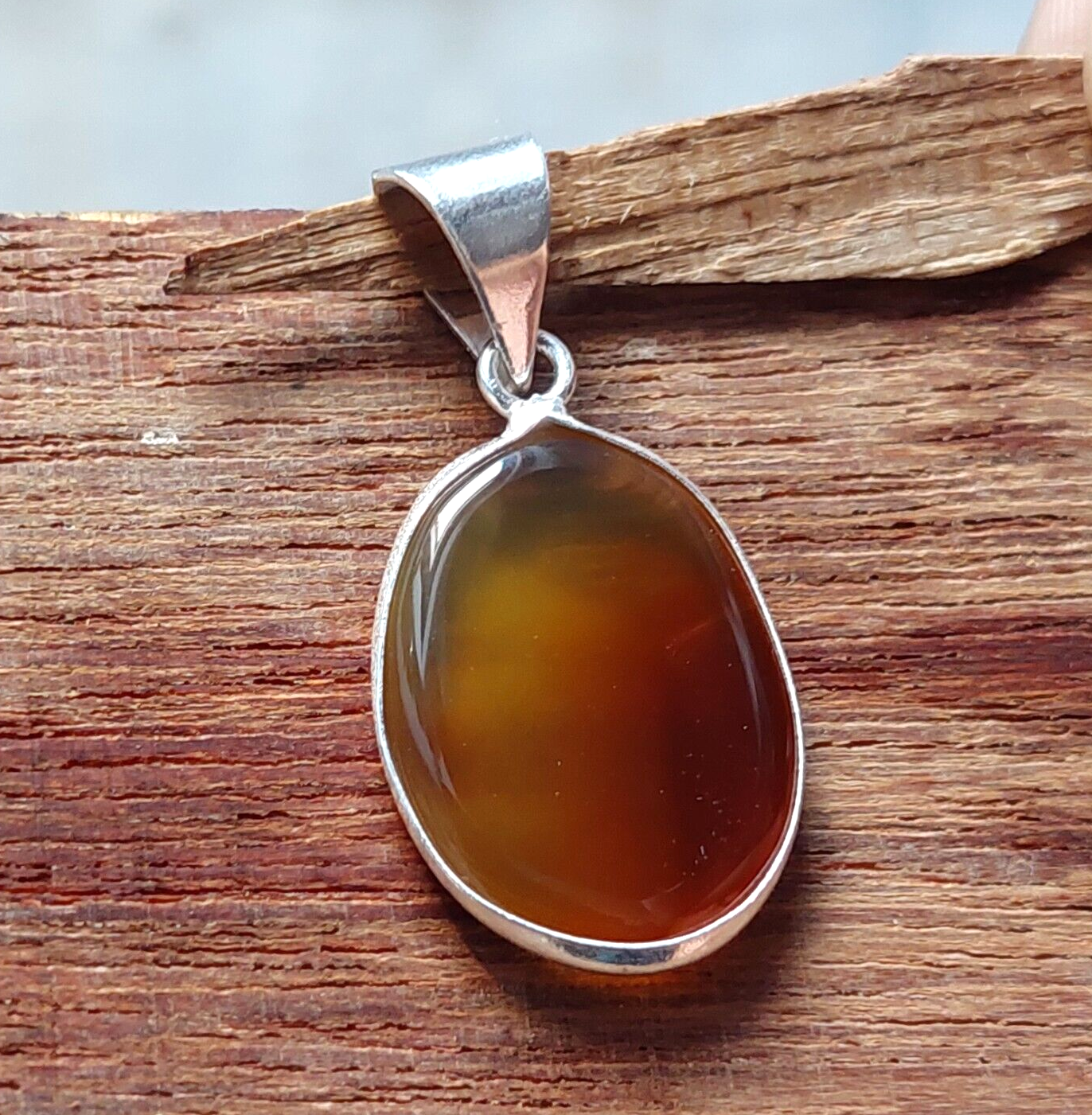 Natural Agate Gemstone Pendant,925 Sterling Silver Plated Designer Pendant