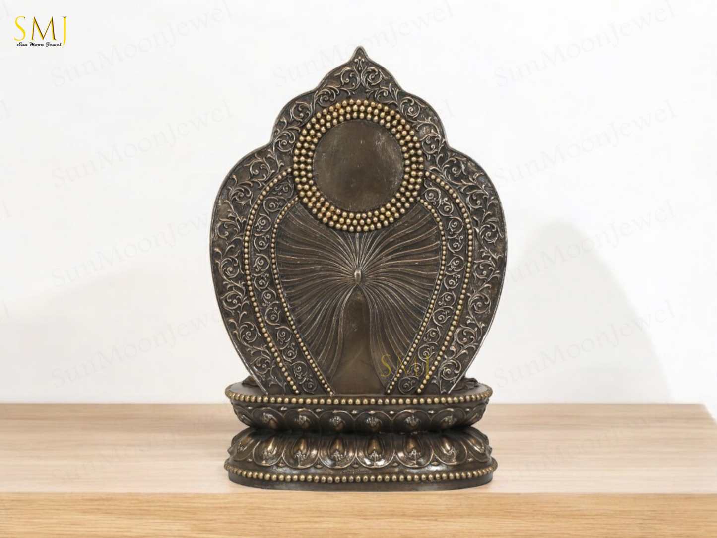 Copper Finish Buddha Statue Buddha Amitabha Figurine for Home & Temple Decor
