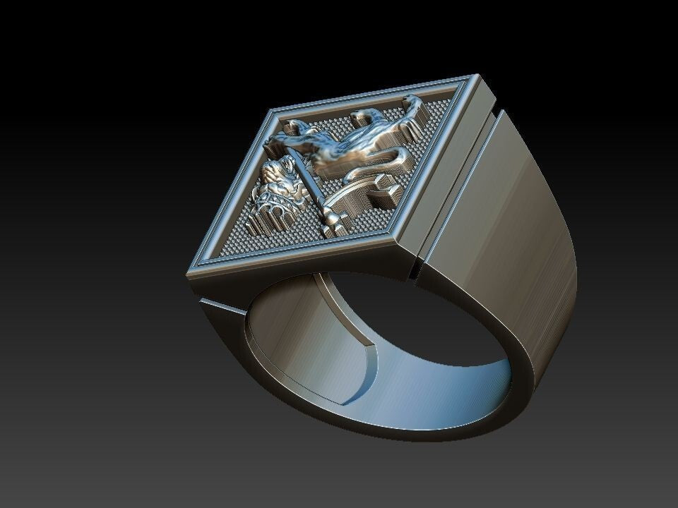 Men Lion of Judah Silver Ring 100% Silver Handmade West Wall Design Size 7-15