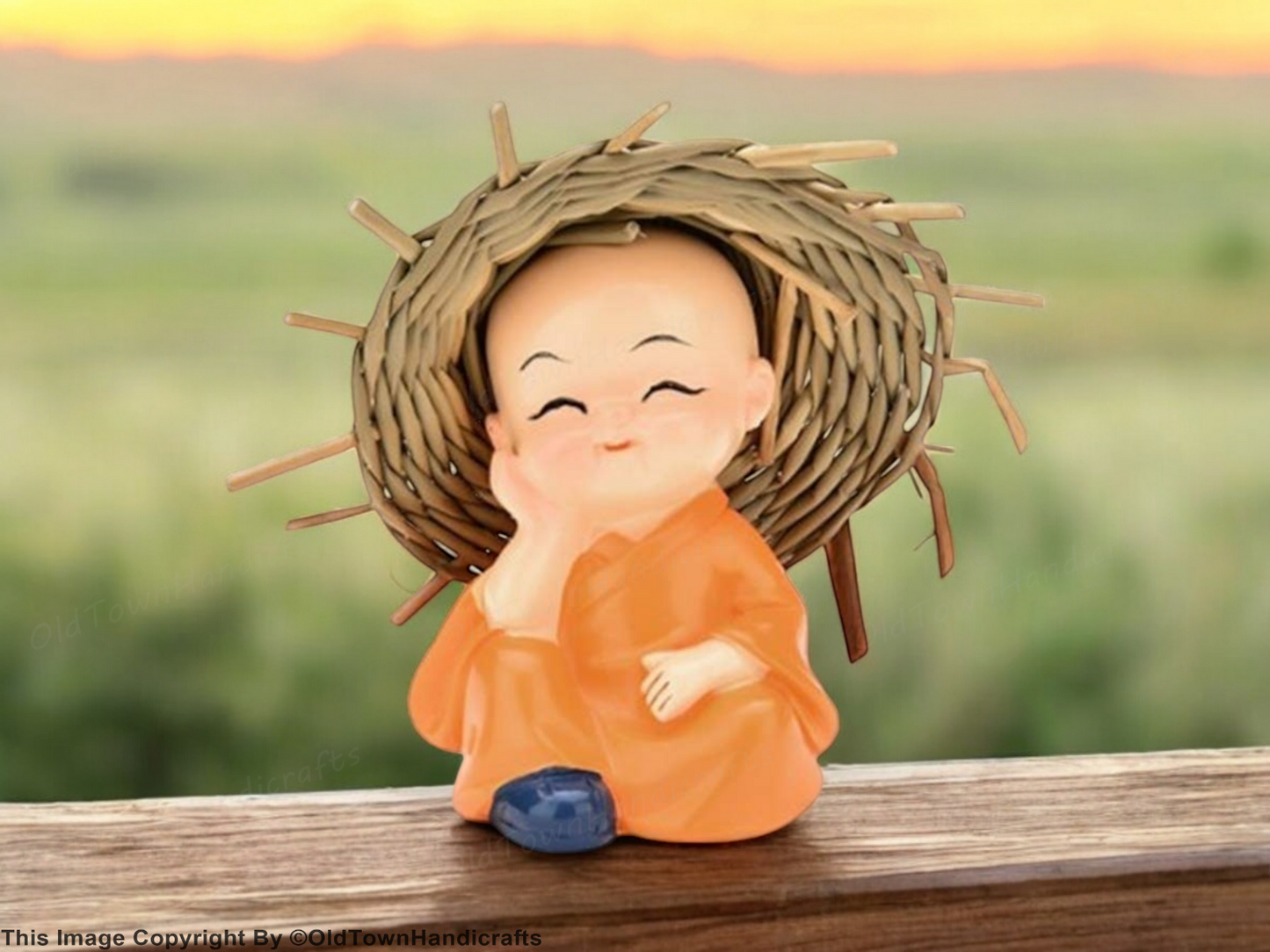 Buddha Set of 4 Baby Hat Monk Buddha Idols | Handcrafted Home Decor & Gift Item