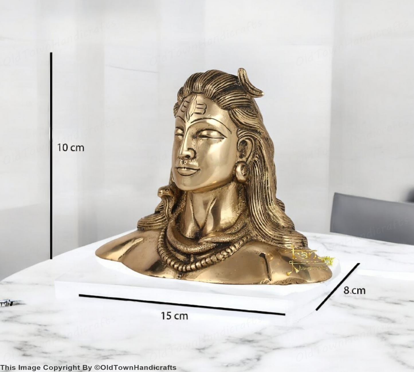 Brass Adiyogi Shiva Statue Lord Shiva Idol for Home Decor Shiva Statue Gift 4"