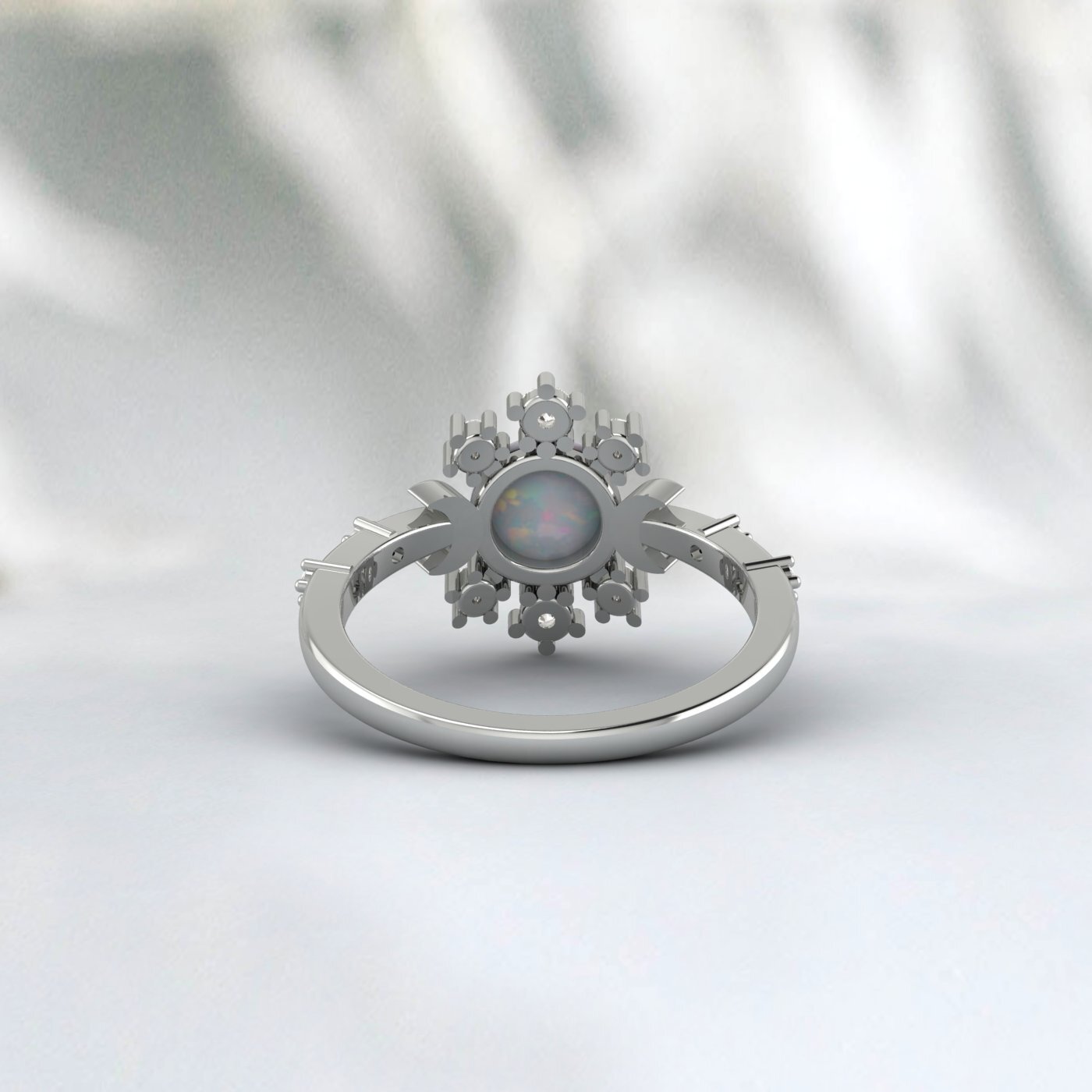 Natural Opal Engagement Ring 925 Sterling Silver Fire Opal Ring Gift For Her