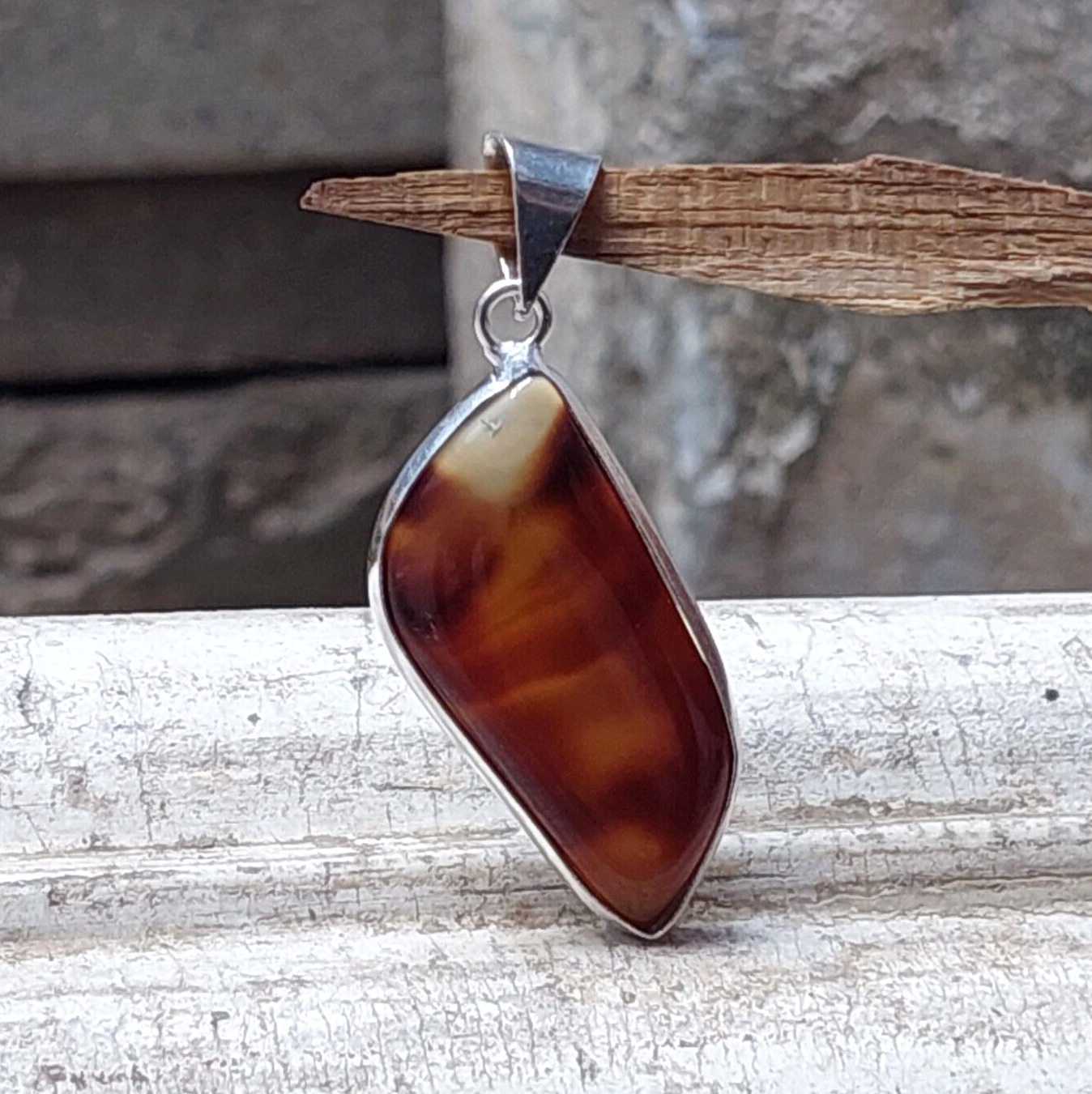 Fancy Brown Agate 925 Sterling Silver Pendant Necklace Unique Anniversary Gifts