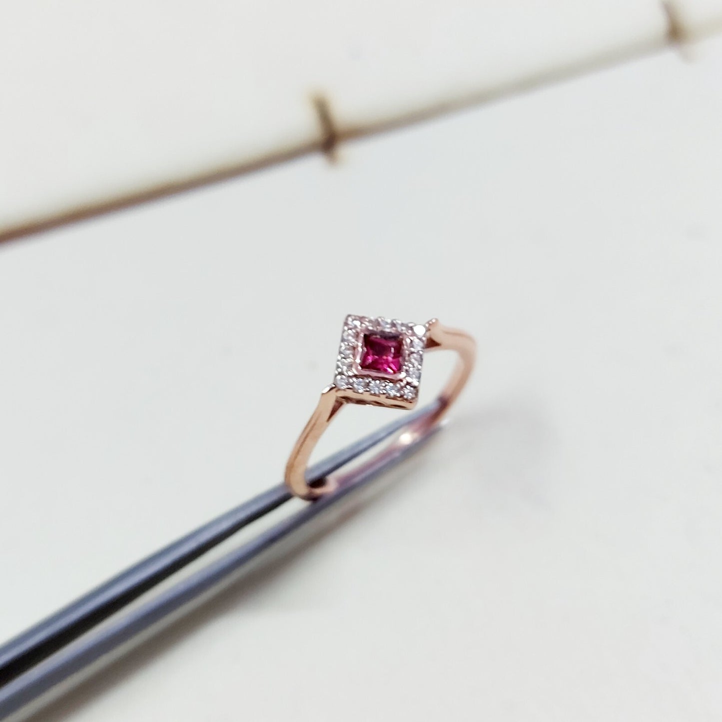 Natural Ruby Diamond Engagement Ring Square Halo Silver Band US5 ~15 Women Gift