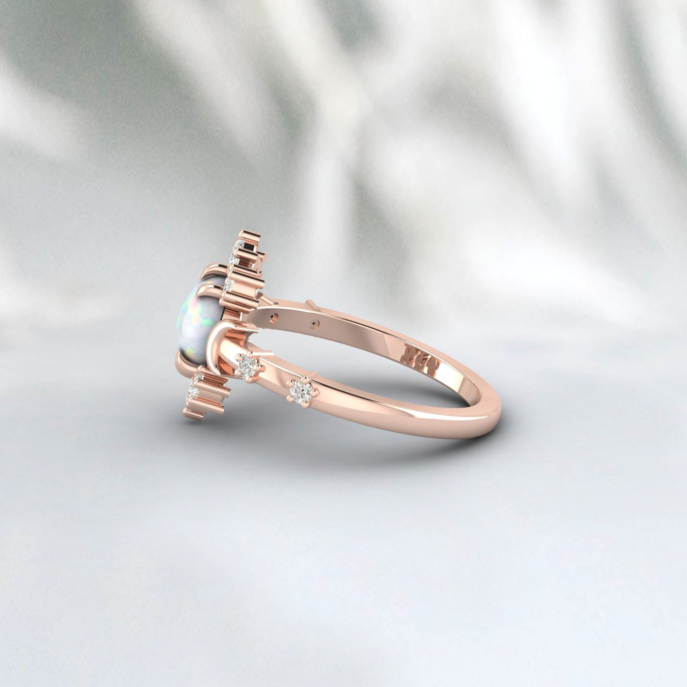 Natural Opal Engagement Ring 925 Sterling Silver Fire Opal Ring Gift For Her