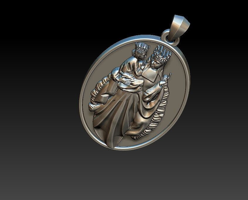 Saint Ann Medal Pendant Necklace Silver Catholic Prayer Gift US5~15 Religious