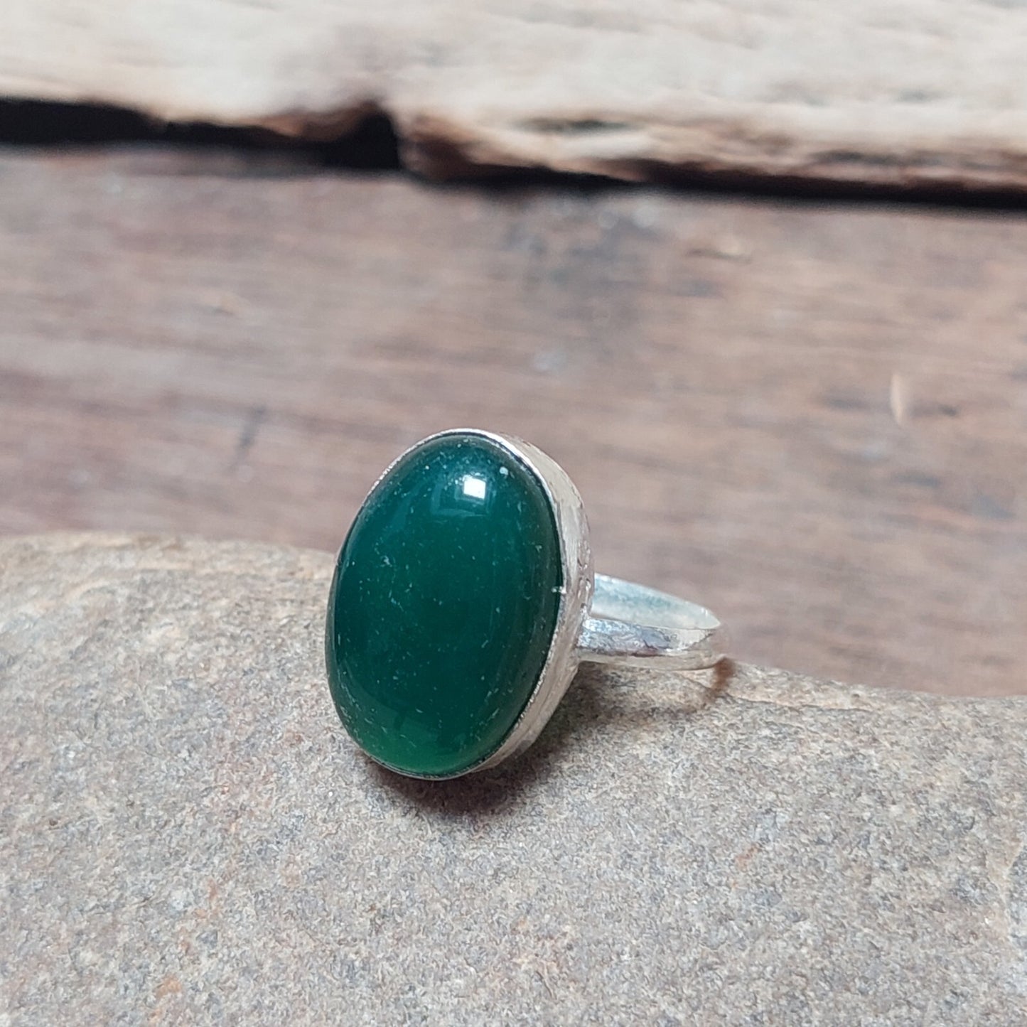 Green Onyx Dainty Ring,925 Sterling Silver Ring,Handmade Oval Onyx Boho Ring