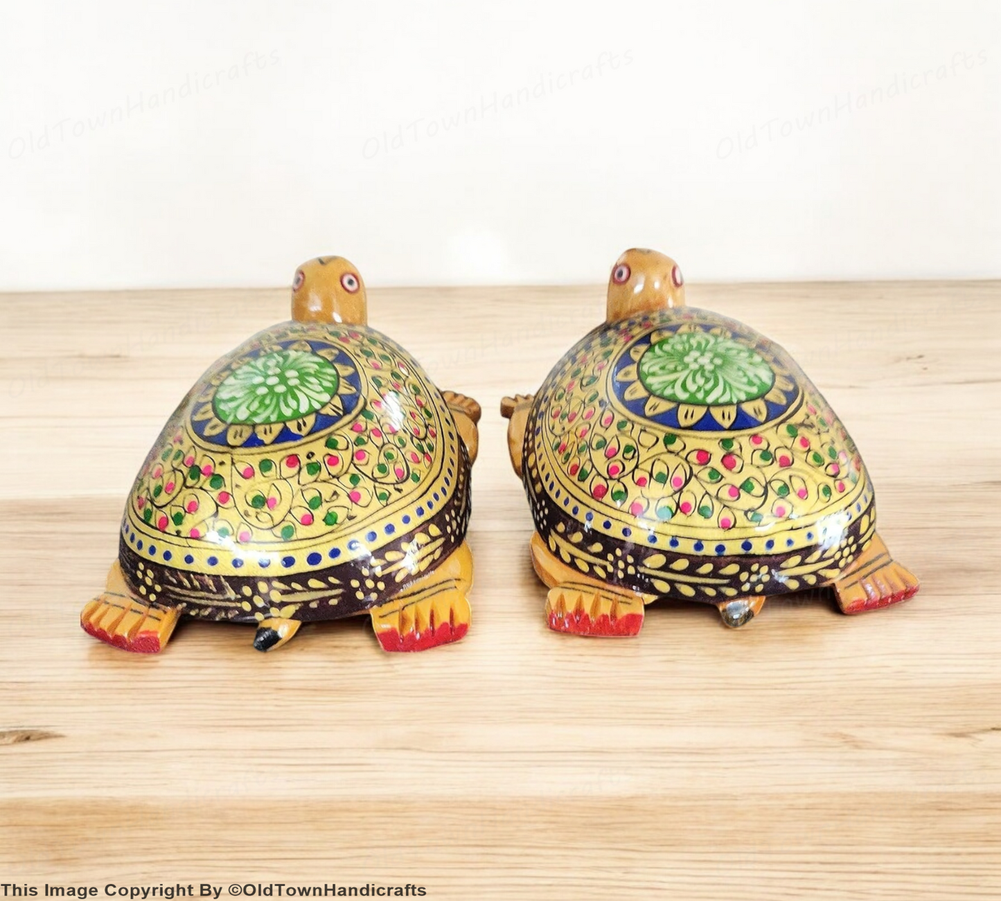 Wooden Tortoise Statue Feng Shui Vastu Handcrafted Decor Gift Rajasthan Hand